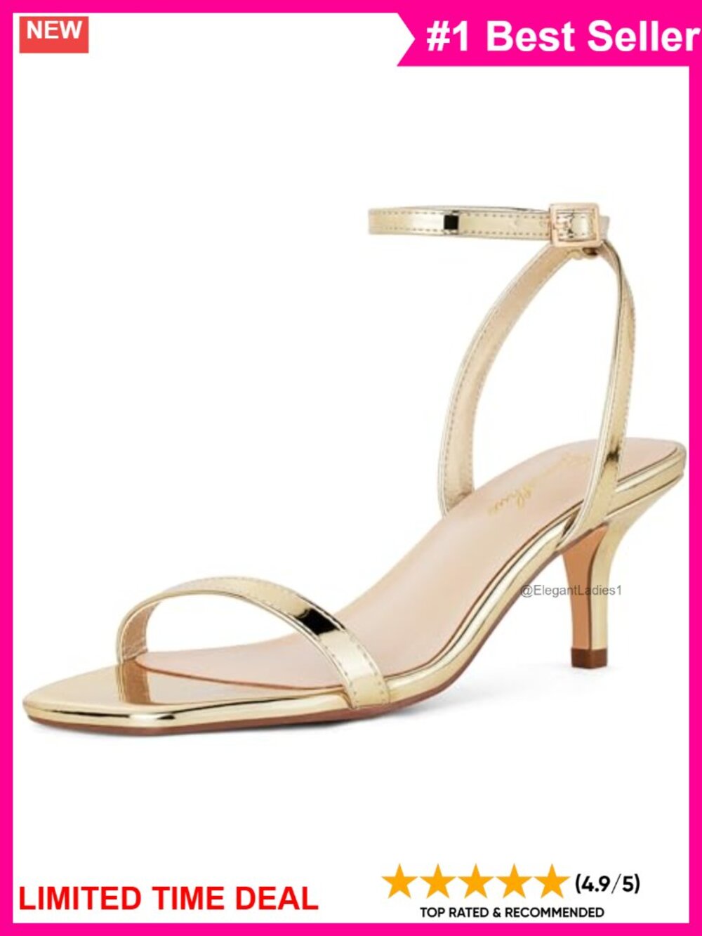 Women Kitten Low Heels Open Toe Strappy Dressy Sandals